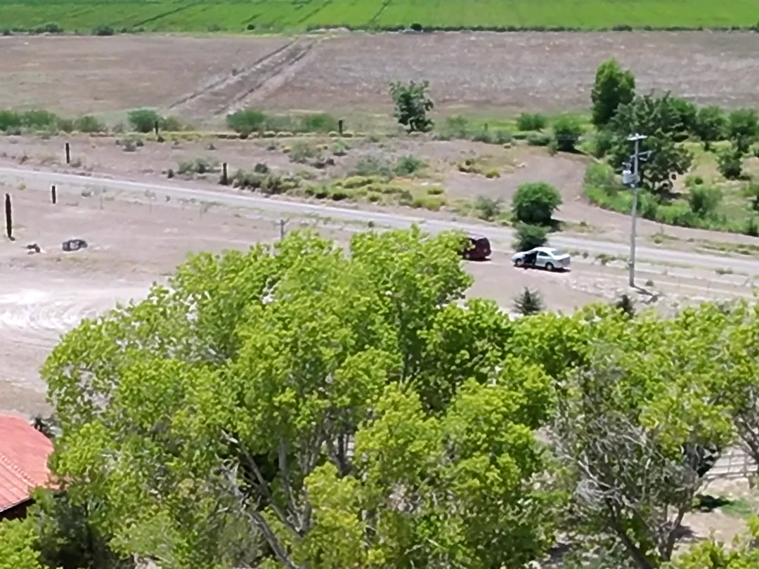 Toma aérea con dron del Rancho El Recuerdo en Ejido Bachimba